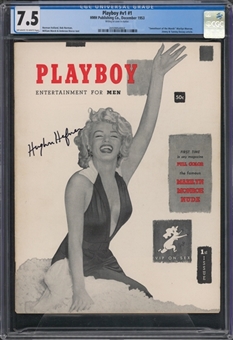 1953 Playboy #1 Featuring Marilyn Monroe Signed By Hugh Hefner (CGC 7.5 & JSA)